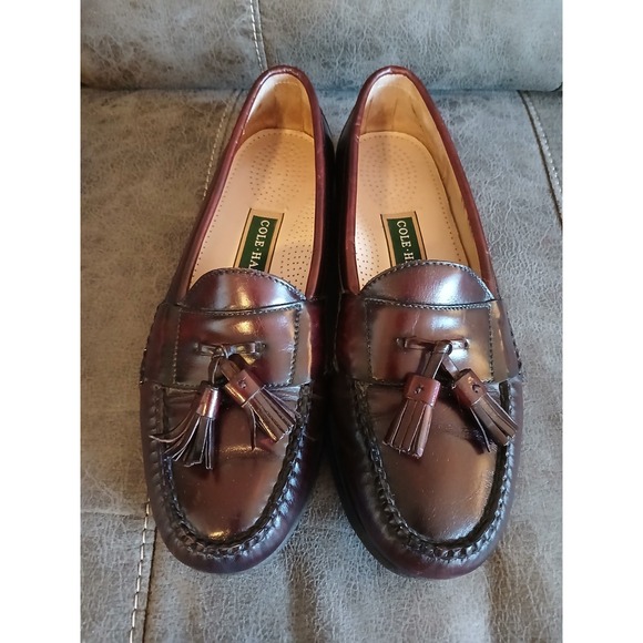 Cole Haan Loafers‎ C02692 Tassel Loafers Burgundy Leather...